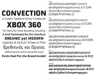 Xbox 360 convection font family practice